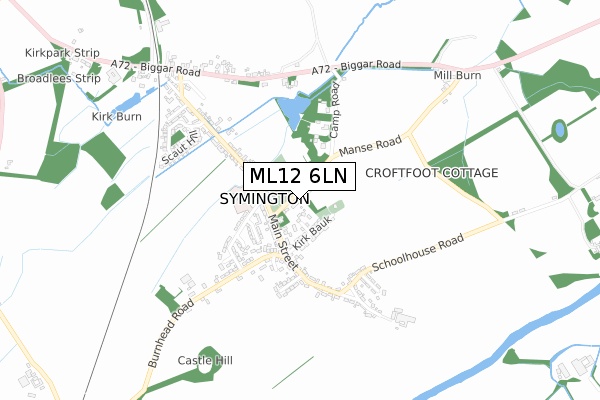 ML12 6LN map - small scale - OS Open Zoomstack (Ordnance Survey)