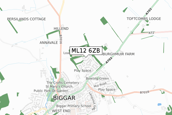 ML12 6ZB map - small scale - OS Open Zoomstack (Ordnance Survey)