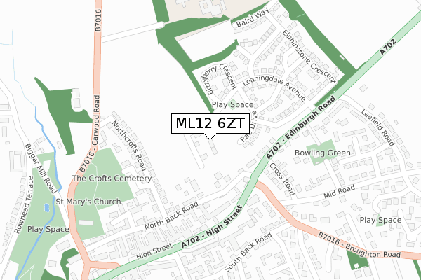 ML12 6ZT map - large scale - OS Open Zoomstack (Ordnance Survey)