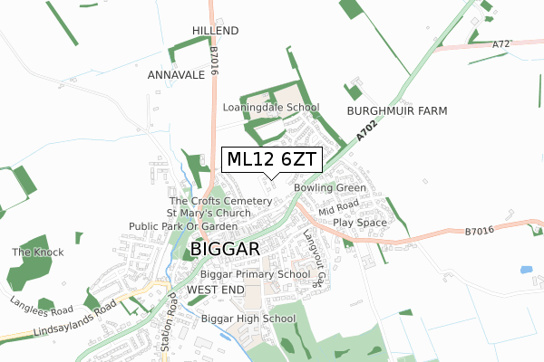 ML12 6ZT map - small scale - OS Open Zoomstack (Ordnance Survey)
