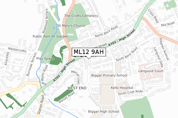 ML12 9AH map - large scale - OS Open Zoomstack (Ordnance Survey)