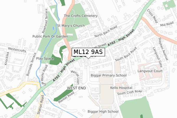 ML12 9AS map - large scale - OS Open Zoomstack (Ordnance Survey)