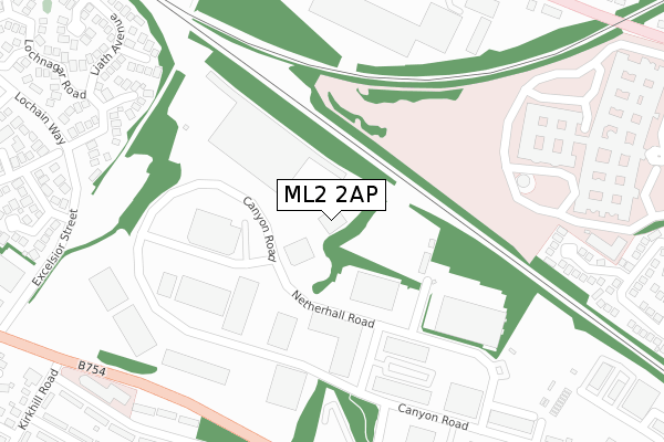 ML2 2AP map - large scale - OS Open Zoomstack (Ordnance Survey)