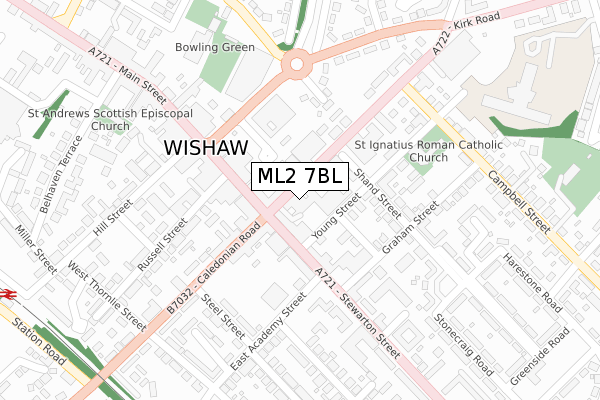 ML2 7BL map - large scale - OS Open Zoomstack (Ordnance Survey)