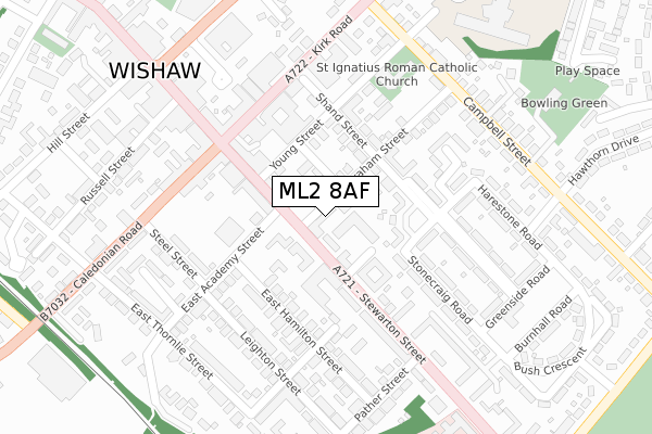 ML2 8AF map - large scale - OS Open Zoomstack (Ordnance Survey)