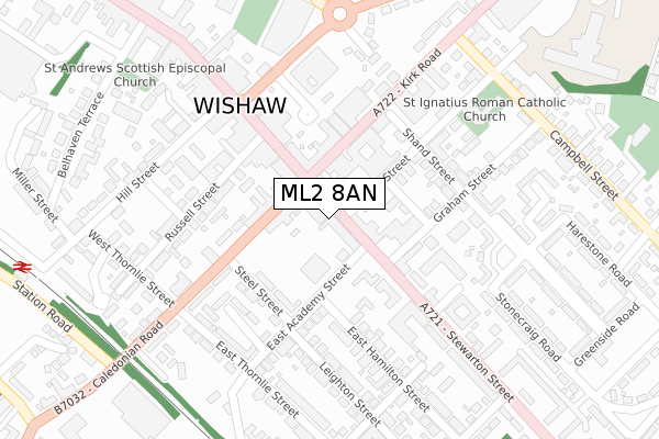 ML2 8AN map - large scale - OS Open Zoomstack (Ordnance Survey)