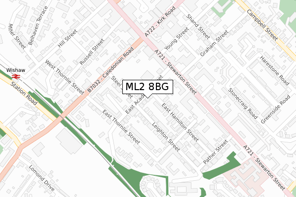 ML2 8BG map - large scale - OS Open Zoomstack (Ordnance Survey)