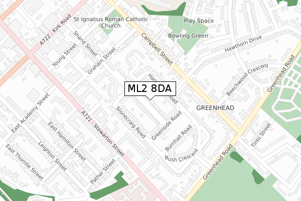 ML2 8DA map - large scale - OS Open Zoomstack (Ordnance Survey)