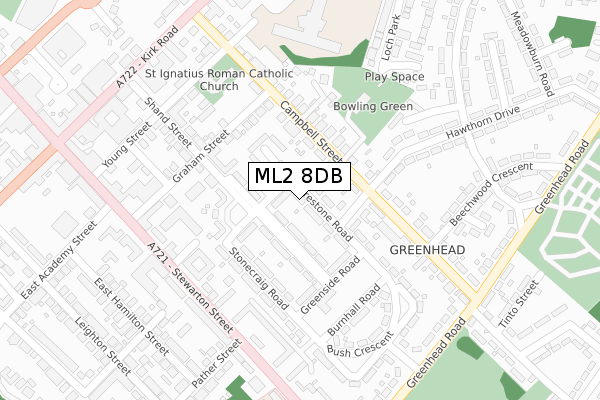 ML2 8DB map - large scale - OS Open Zoomstack (Ordnance Survey)