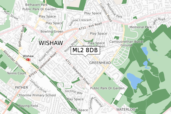 ML2 8DB map - small scale - OS Open Zoomstack (Ordnance Survey)