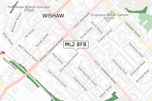 ML2 8FB map - large scale - OS Open Zoomstack (Ordnance Survey)