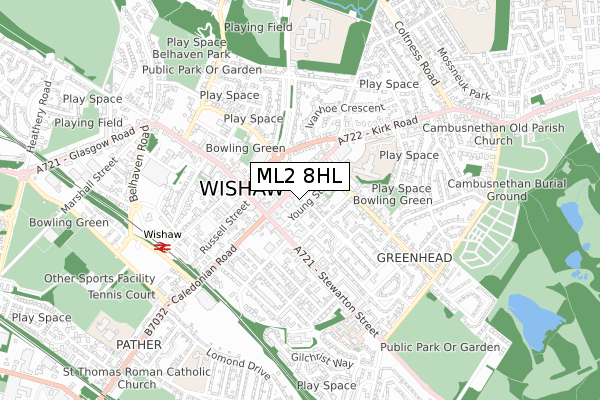 ML2 8HL map - small scale - OS Open Zoomstack (Ordnance Survey)