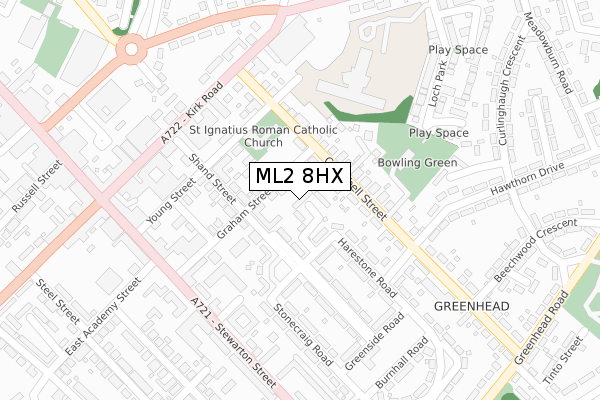 ML2 8HX map - large scale - OS Open Zoomstack (Ordnance Survey)