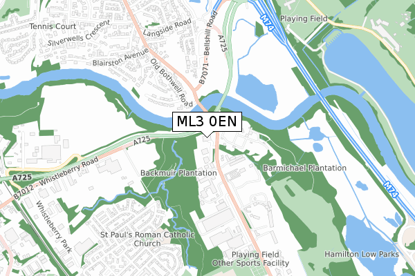 ML3 0EN map - small scale - OS Open Zoomstack (Ordnance Survey)