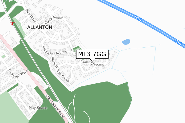 ML3 7GG map - large scale - OS Open Zoomstack (Ordnance Survey)