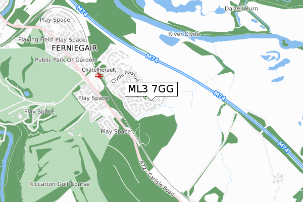 ML3 7GG map - small scale - OS Open Zoomstack (Ordnance Survey)