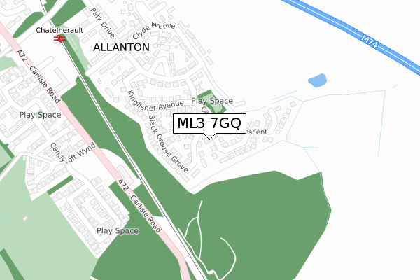 ML3 7GQ map - large scale - OS Open Zoomstack (Ordnance Survey)
