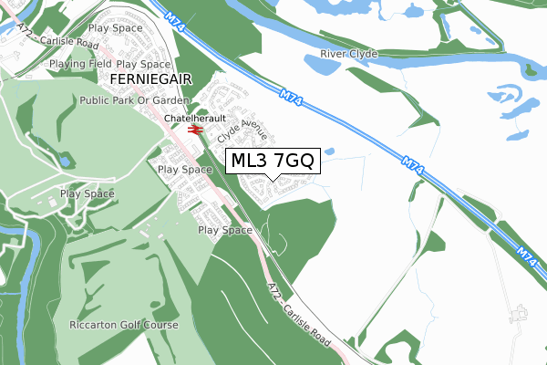 ML3 7GQ map - small scale - OS Open Zoomstack (Ordnance Survey)