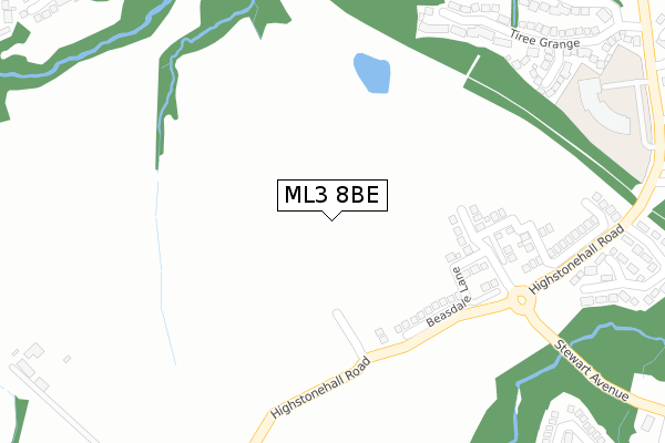 ML3 8BE map - large scale - OS Open Zoomstack (Ordnance Survey)
