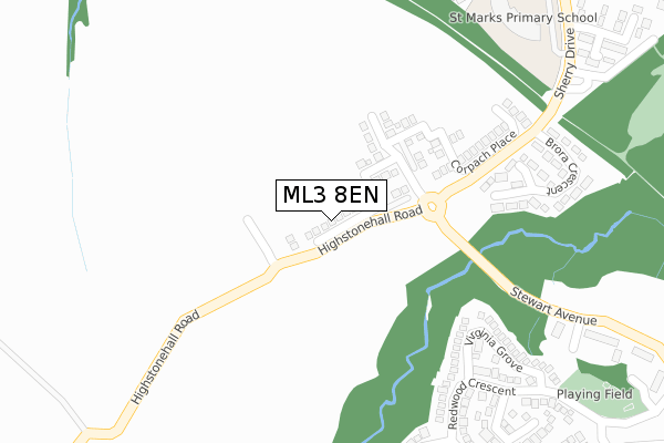 ML3 8EN map - large scale - OS Open Zoomstack (Ordnance Survey)