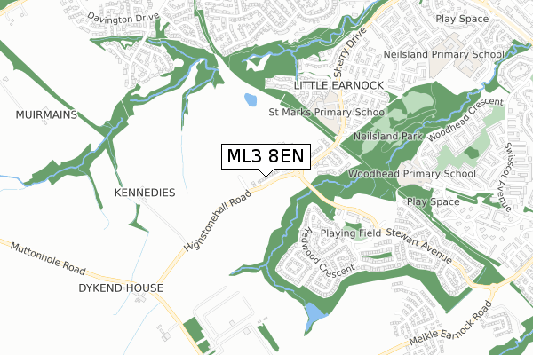 ML3 8EN map - small scale - OS Open Zoomstack (Ordnance Survey) ML3 8EN map - small scale - OS Open Zoomstack (Ordnance Survey)