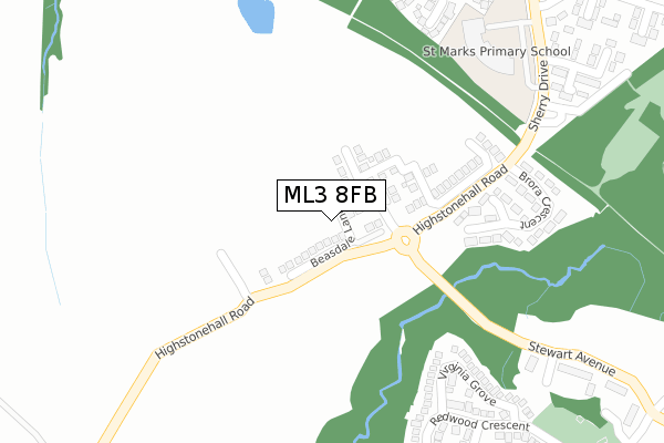 ML3 8FB map - large scale - OS Open Zoomstack (Ordnance Survey)