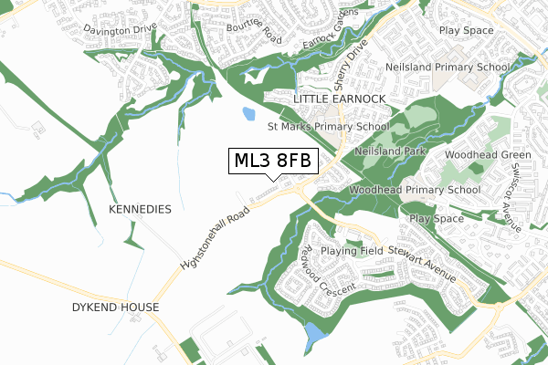 ML3 8FB map - small scale - OS Open Zoomstack (Ordnance Survey)
