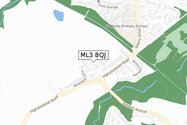 ML3 8QJ map - large scale - OS Open Zoomstack (Ordnance Survey)