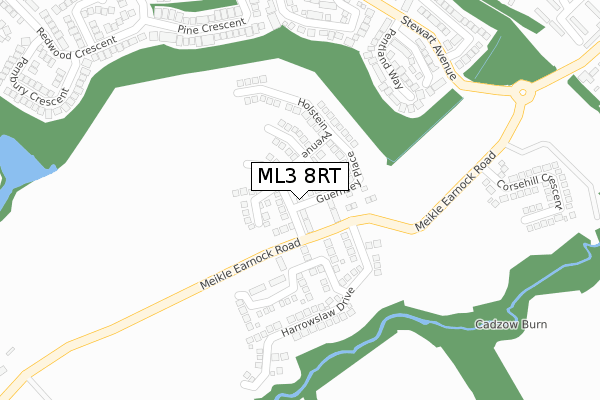 ML3 8RT map - large scale - OS Open Zoomstack (Ordnance Survey)