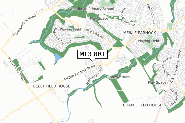 ML3 8RT map - small scale - OS Open Zoomstack (Ordnance Survey)