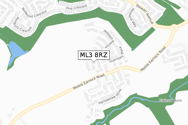 ML3 8RZ map - large scale - OS Open Zoomstack (Ordnance Survey)
