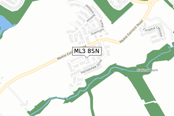 ML3 8SN map - large scale - OS Open Zoomstack (Ordnance Survey)