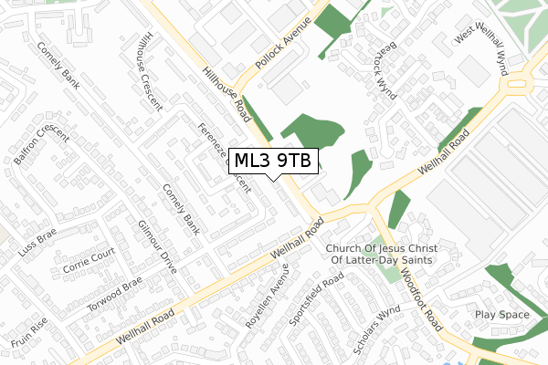 ML3 9TB map - large scale - OS Open Zoomstack (Ordnance Survey)