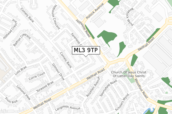 ML3 9TP map - large scale - OS Open Zoomstack (Ordnance Survey)