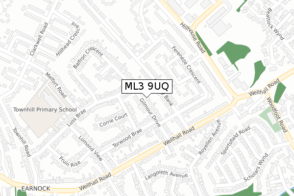 ML3 9UQ map - large scale - OS Open Zoomstack (Ordnance Survey)