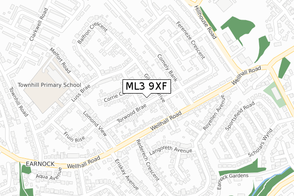 ML3 9XF map - large scale - OS Open Zoomstack (Ordnance Survey)