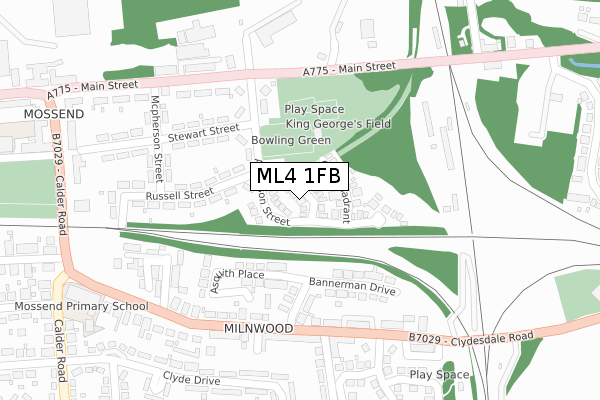 ML4 1FB map - large scale - OS Open Zoomstack (Ordnance Survey)