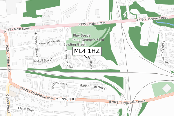 ML4 1HZ map - large scale - OS Open Zoomstack (Ordnance Survey)