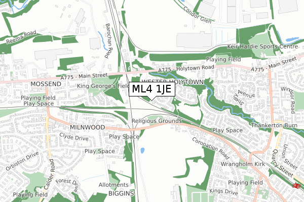 ML4 1JE map - small scale - OS Open Zoomstack (Ordnance Survey)