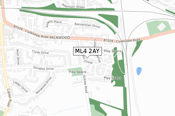 ML4 2AY map - large scale - OS Open Zoomstack (Ordnance Survey)