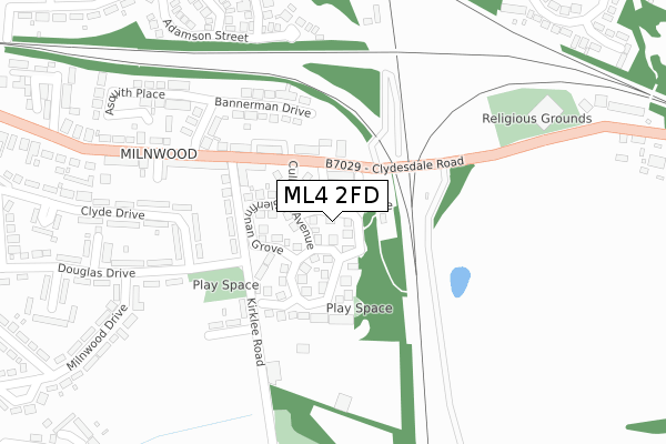 ML4 2FD map - large scale - OS Open Zoomstack (Ordnance Survey)