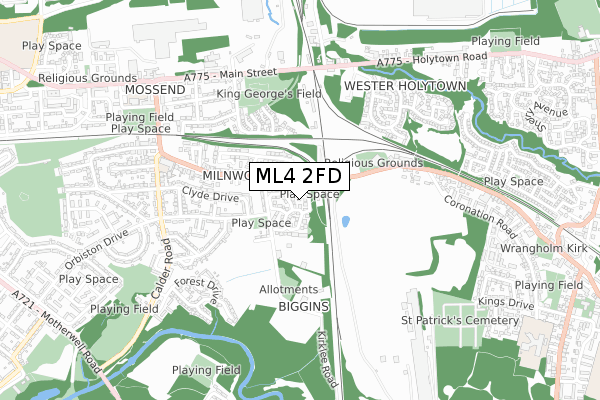 ML4 2FD map - small scale - OS Open Zoomstack (Ordnance Survey)