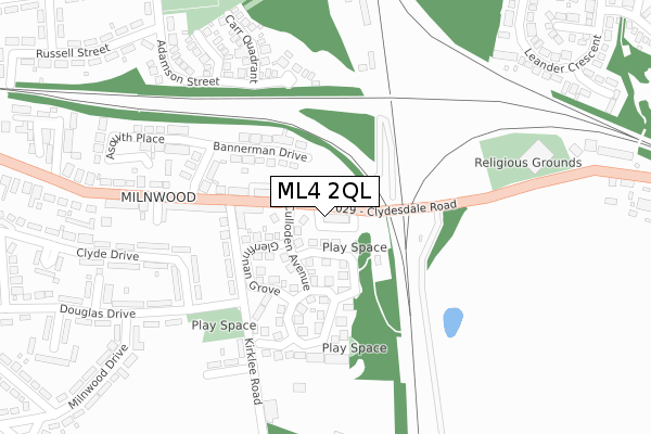 ML4 2QL map - large scale - OS Open Zoomstack (Ordnance Survey)