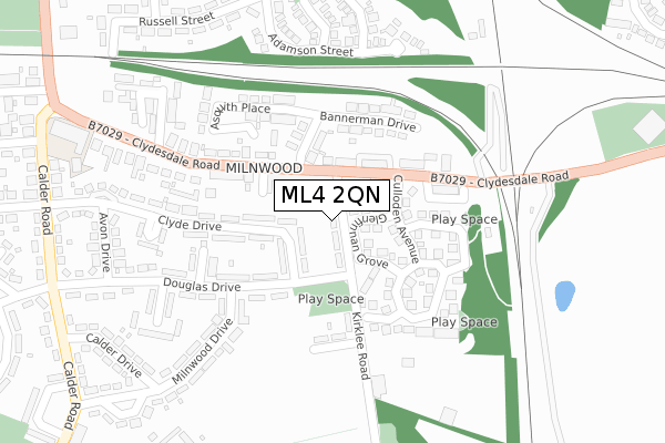 ML4 2QN map - large scale - OS Open Zoomstack (Ordnance Survey)