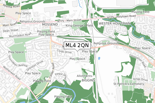 ML4 2QN map - small scale - OS Open Zoomstack (Ordnance Survey)