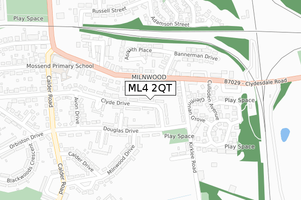 ML4 2QT map - large scale - OS Open Zoomstack (Ordnance Survey)
