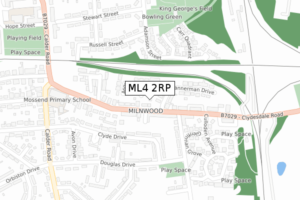 ML4 2RP map - large scale - OS Open Zoomstack (Ordnance Survey)
