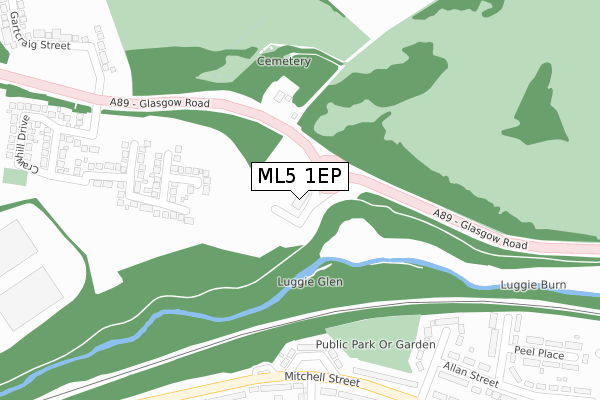 ML5 1EP map - large scale - OS Open Zoomstack (Ordnance Survey)