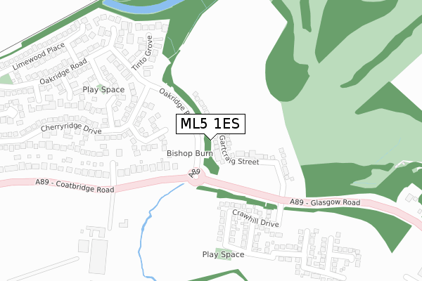 ML5 1ES map - large scale - OS Open Zoomstack (Ordnance Survey)