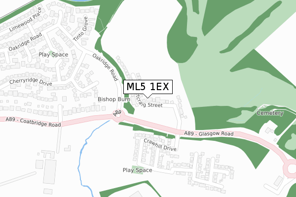 ML5 1EX map - large scale - OS Open Zoomstack (Ordnance Survey)
